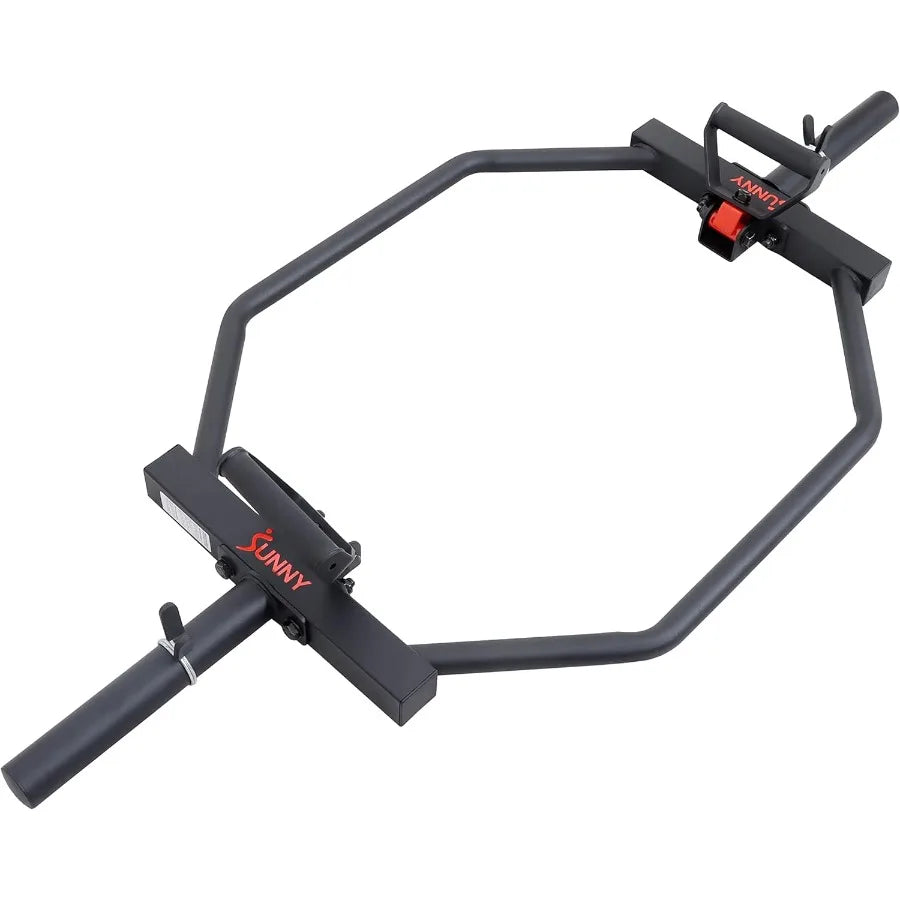 Strength Training Hex Bar Barbell High Load Capacity Swivel Handles Safety Clips Knurled Handles for Deadlifts Shoulder Presse