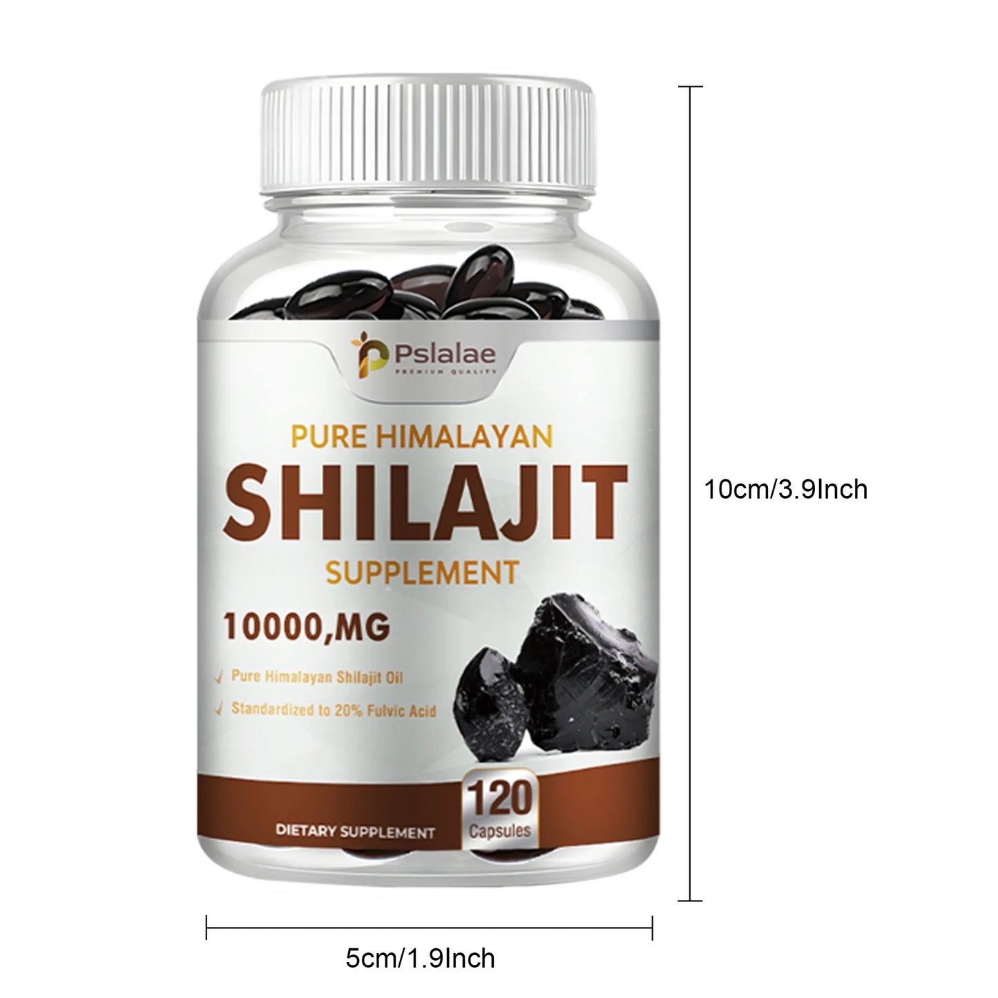 Shilajit Supplements - Helps with Memory, Brain Function, Cardiovascular Health, Detoxification, Relieve Stress - 120 Capsules