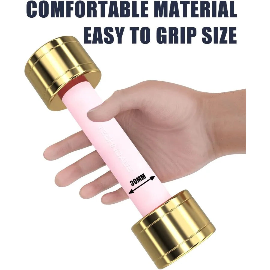 Round Dumbbell Sets with Steel Handle, Odorless Neoprene rubber Handle Cover