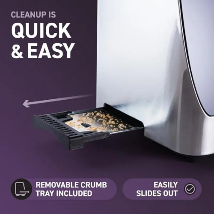Inspirex Touch Screen Display Smart Toaster, 2 Slice with 8 Bread Types and 7 Browning Modes, Automatic Lowering and Raising Digital