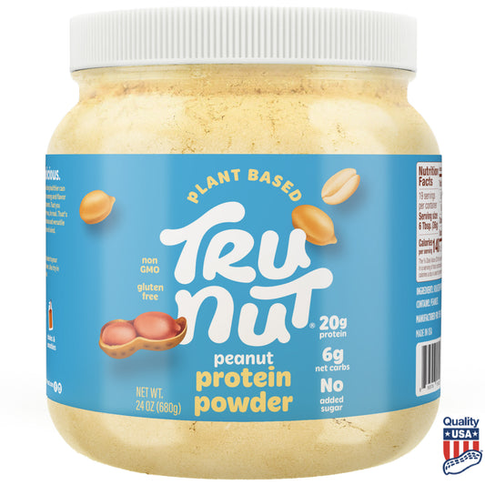 Tru-Nut Peanut Protein Powder – 2 Clean Ingredients (Roasted Peanuts & Pea Protein) – High Protein, No Sugar or Additives – Great Peanut Flavor for Smoothies, Shakes, Oatmeal & Baking