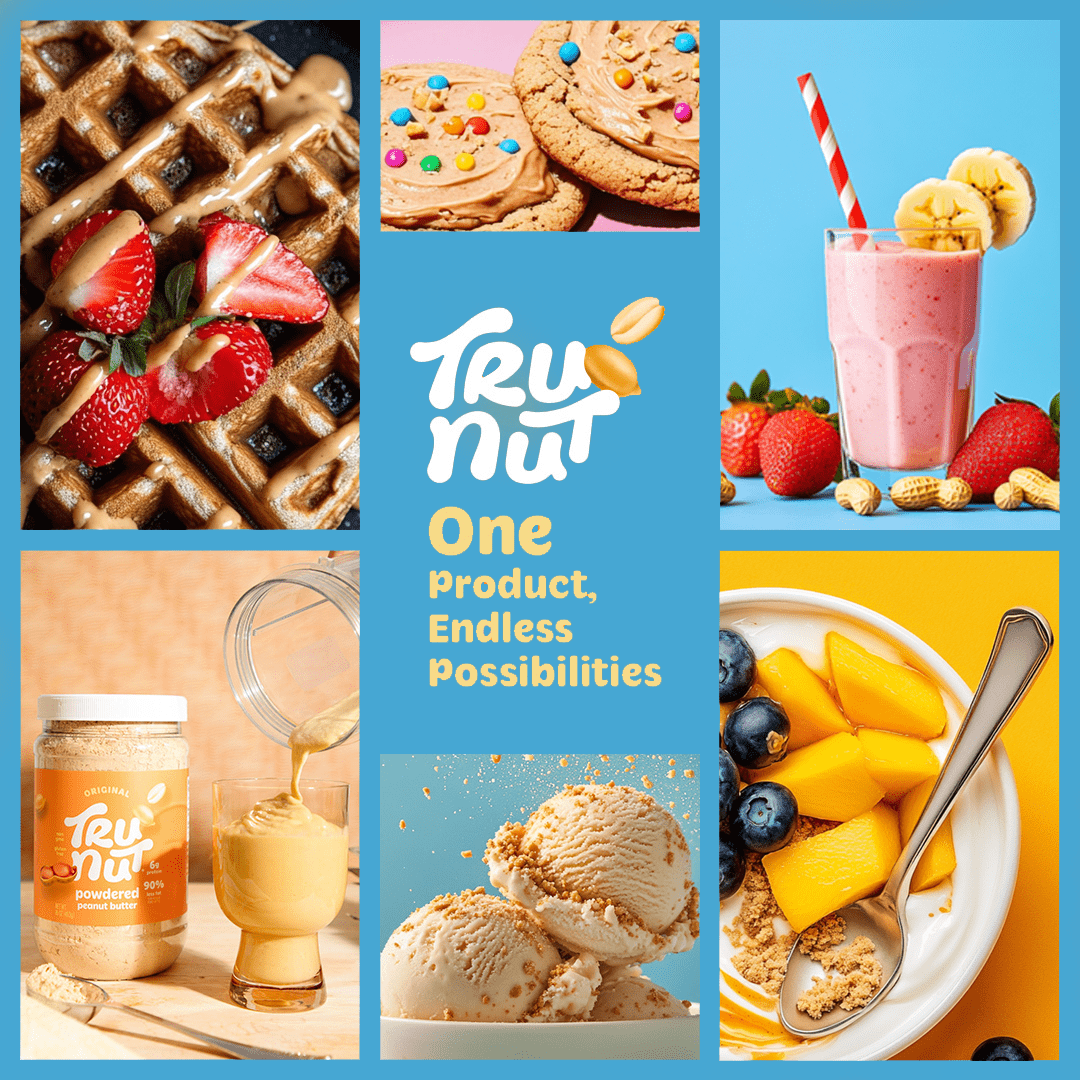 Tru-Nut Peanut Protein Powder – 2 Clean Ingredients (Roasted Peanuts & Pea Protein) – High Protein, No Sugar or Additives – Great Peanut Flavor for Smoothies, Shakes, Oatmeal & Baking