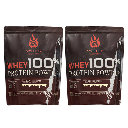 VYHTHY 1/2lb, two flavors of vanilla ice cream/chocolate, pure whey protein powder | Fitness and muscle gain & sugar control meal replacement | Lactose intolerance exclusive | Easy to dissolve without clumping, suitable for f