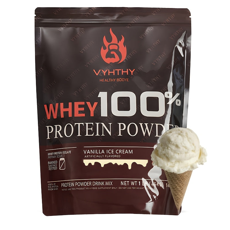 VYHTHY 1/2lb, two flavors of vanilla ice cream/chocolate, pure whey protein powder | Fitness and muscle gain & sugar control meal replacement | Lactose intolerance exclusive | Easy to dissolve without clumping, suitable for f