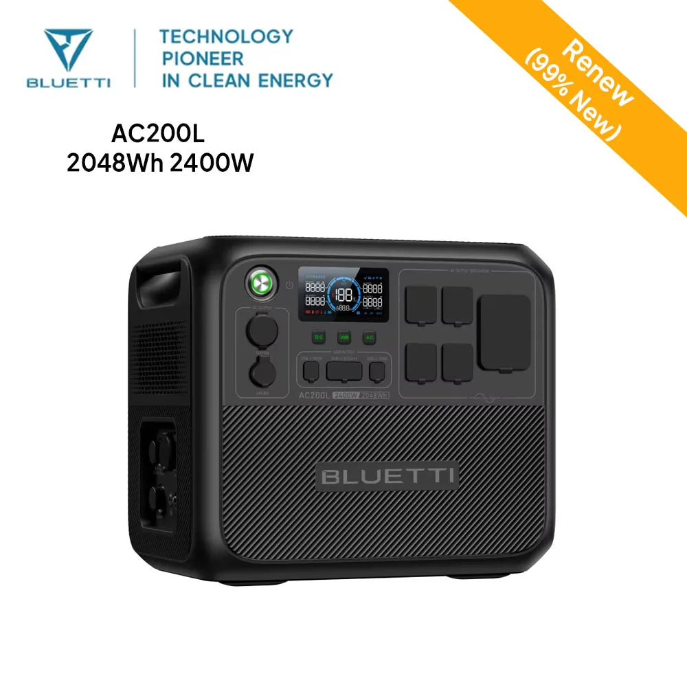 BLUETTI AC200L 2048Wh 2400W Portable Power Station Solar Generator High-Capacity Reliable Energy for Home Outdoor