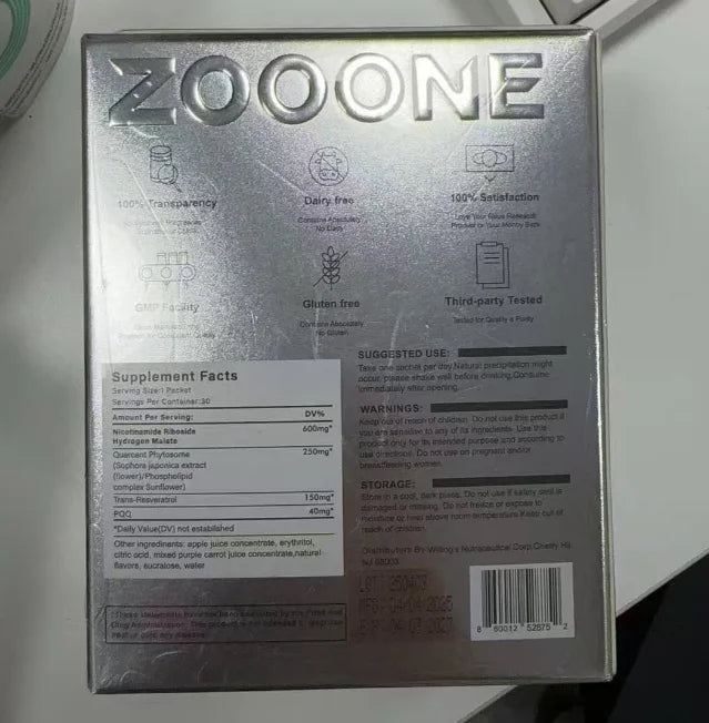 ZOOONE NR1000-NAD + Berry Flavor Drink Mix 30-Pack for Skin Aging Support, Energy, and Focus - Vitamin Supplement Healthcare
