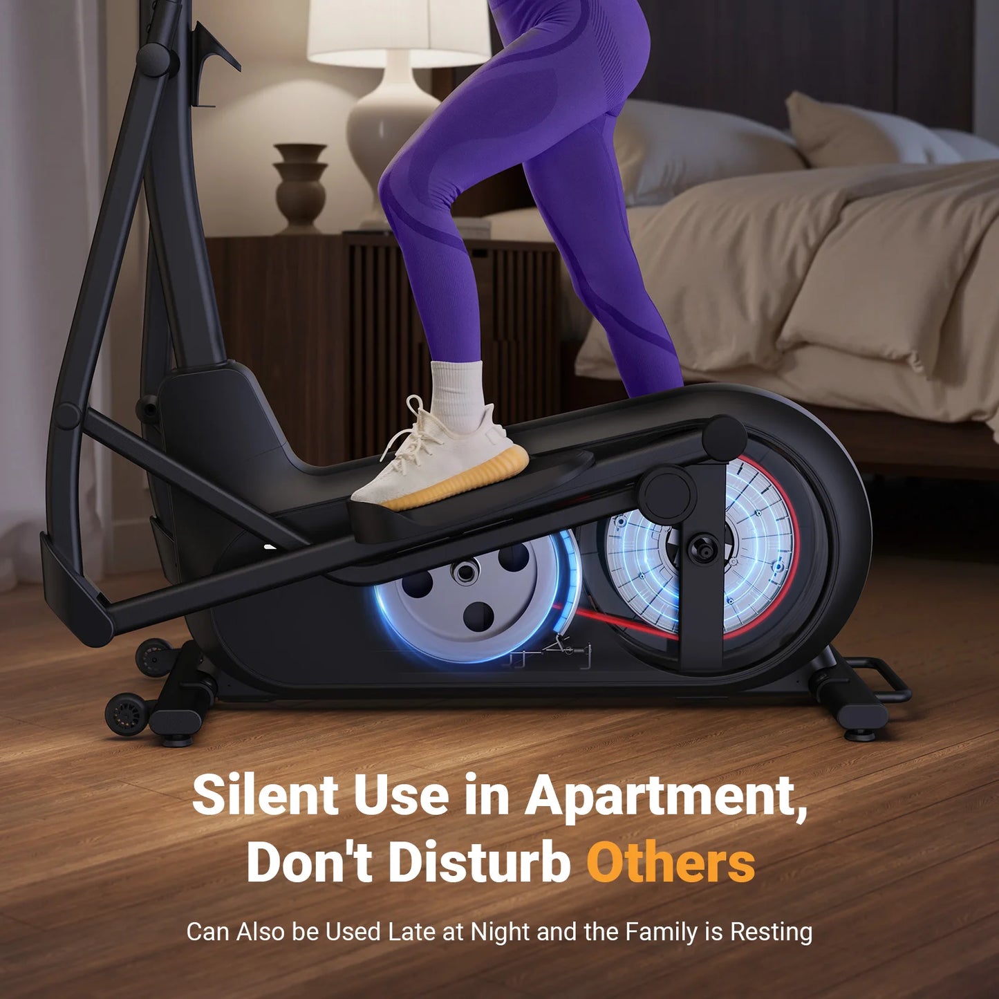 MERACH Elliptical Exercise Machine with 18.5IN Stride Hyper-Quiet Magnetic Drive System Elliptical Trainer 8 Resistance Levels