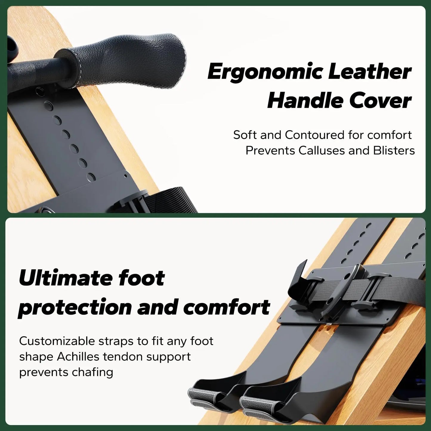 MERACH Water Rowing Machines for Home Oak Wood Rower with 12 Enhanced Resistance Blades Upgraded Handle Adjustable Footpad & App