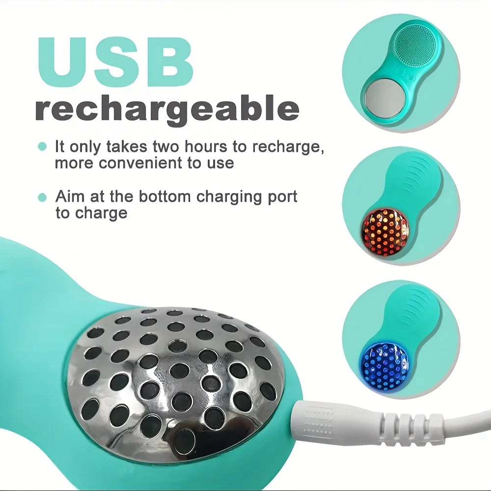 Electric Vibrating Cleansing Brush, Silicone And Plastic, Odorless, Multi-purpose Body Massager And Cleanser