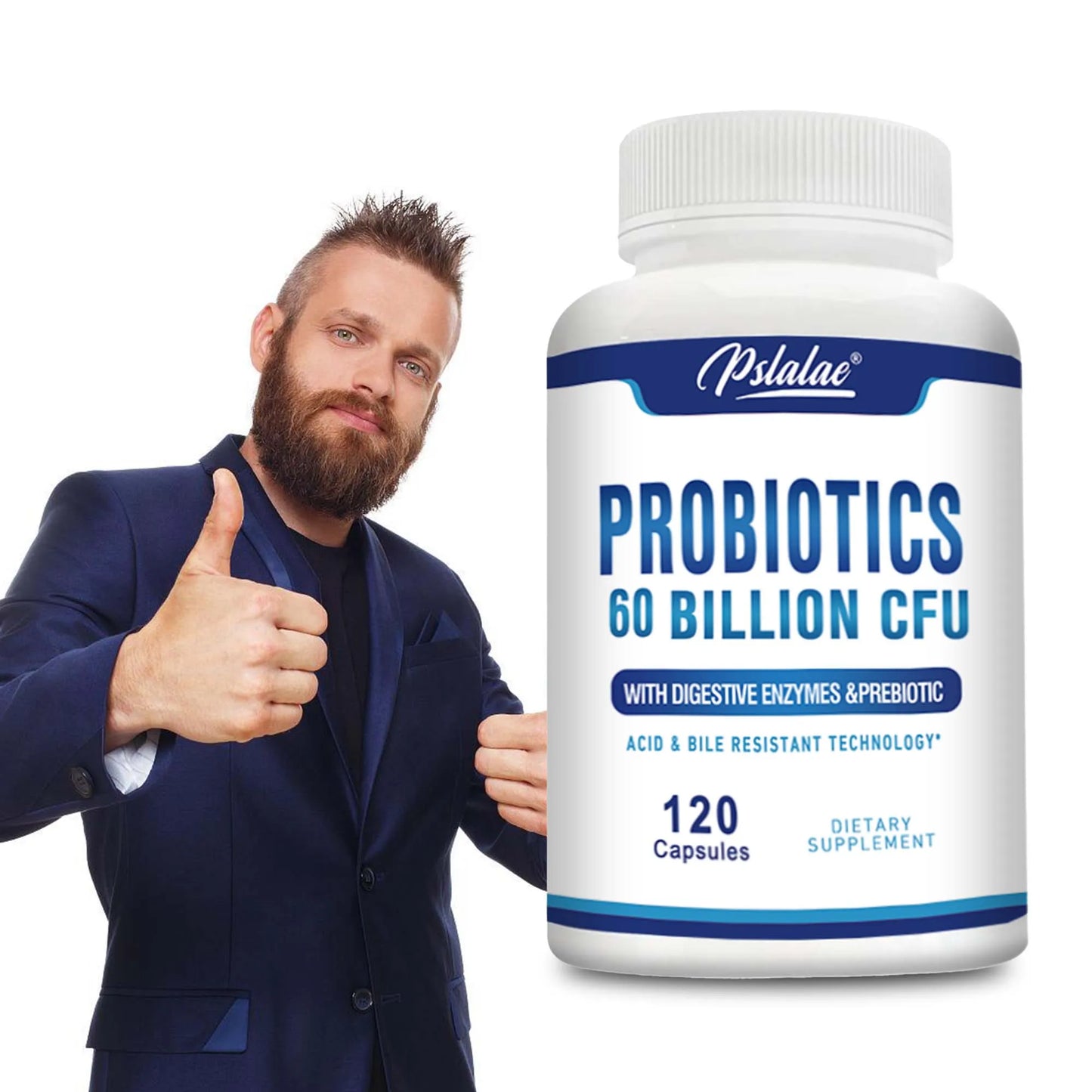Probiotics - Help with Intestinal Health, Nutrient Digestion, Weight Management, Bloating Relief, Calorie Control - 120 Capsules