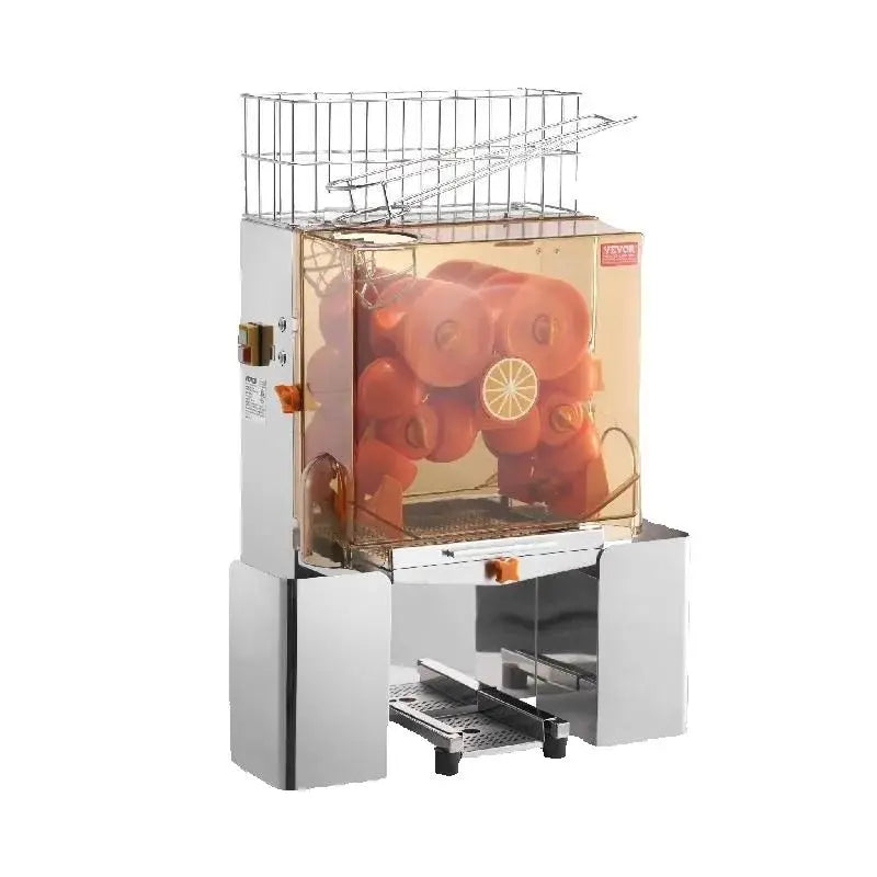 SucceBuy Commercial Orange Juicer Machine Automatic Juice Extractor Stainless Steel Orange Squeezer  with Pull-Out Filter Box﻿