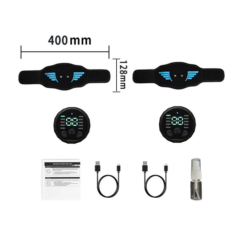EMS Abdominal Toning Belt Muscle Toner Abs Trainer Electric USB Recharge Body Waist Massager Weight Loss Fitness Equipment Unisex