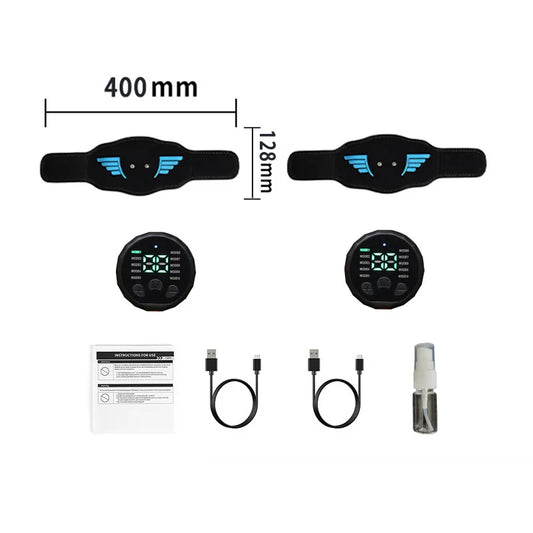 EMS Abdominal Toning Belt Muscle Toner Abs Trainer Electric USB Recharge Body Waist Massager Weight Loss Fitness Equipment Unisex