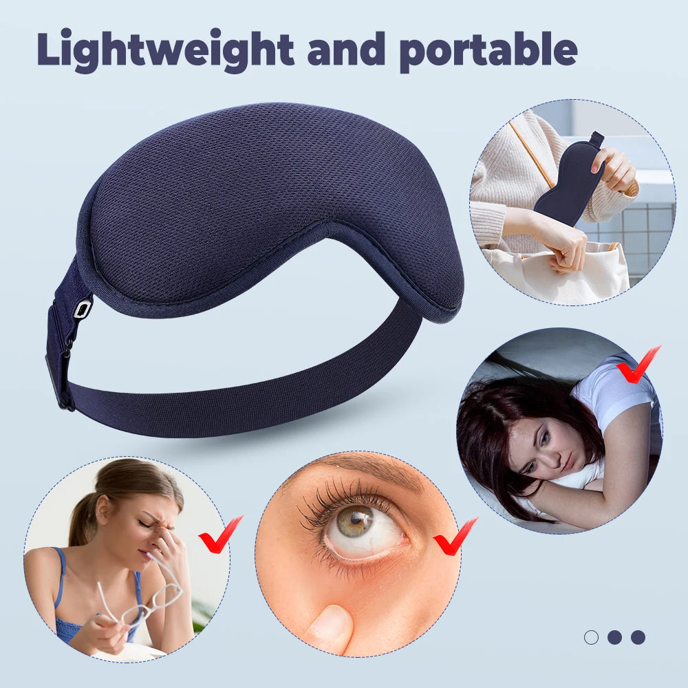 Hot Compress Electric Steam Eye Mask 3D Massage Constant Temperature Smart Timing Sleep Shading Sleeping Mask Eye Relief