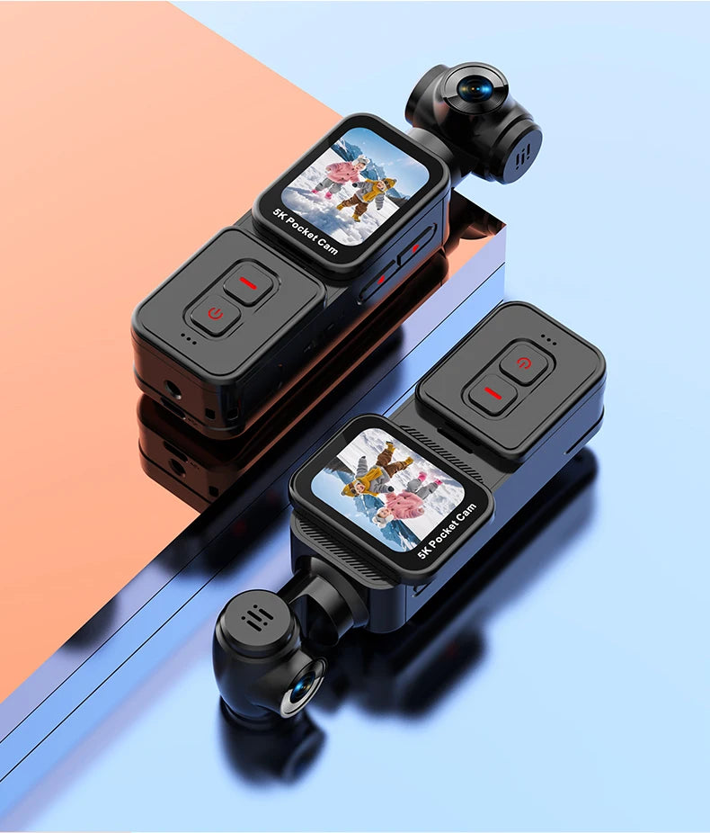 5K Pocket Action Camera Rotation Lens Quick Focus Sports Camcorder 1.69" Touch Screen Video Record Camera  Anti Shake