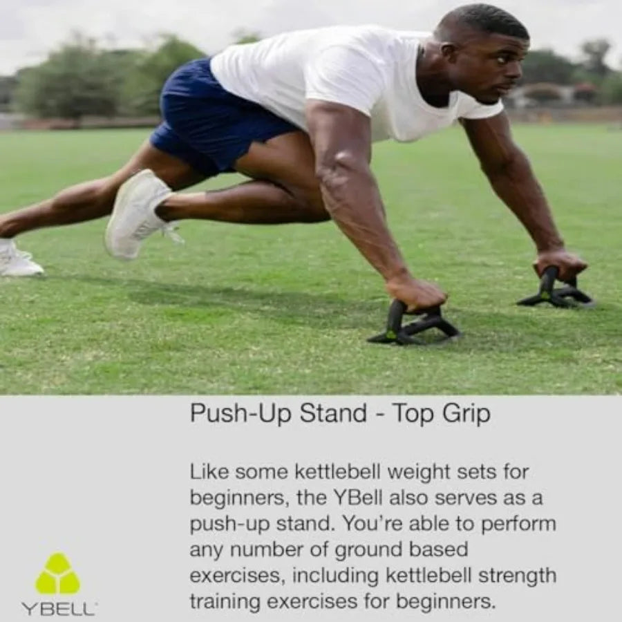 5.5 LBS Arc Series 3-in-1 Kettlebell, Dumbbell and Push Up Bar Workout Equipment | Non-slip, Non-rust, Neoprene Coated | Perfect