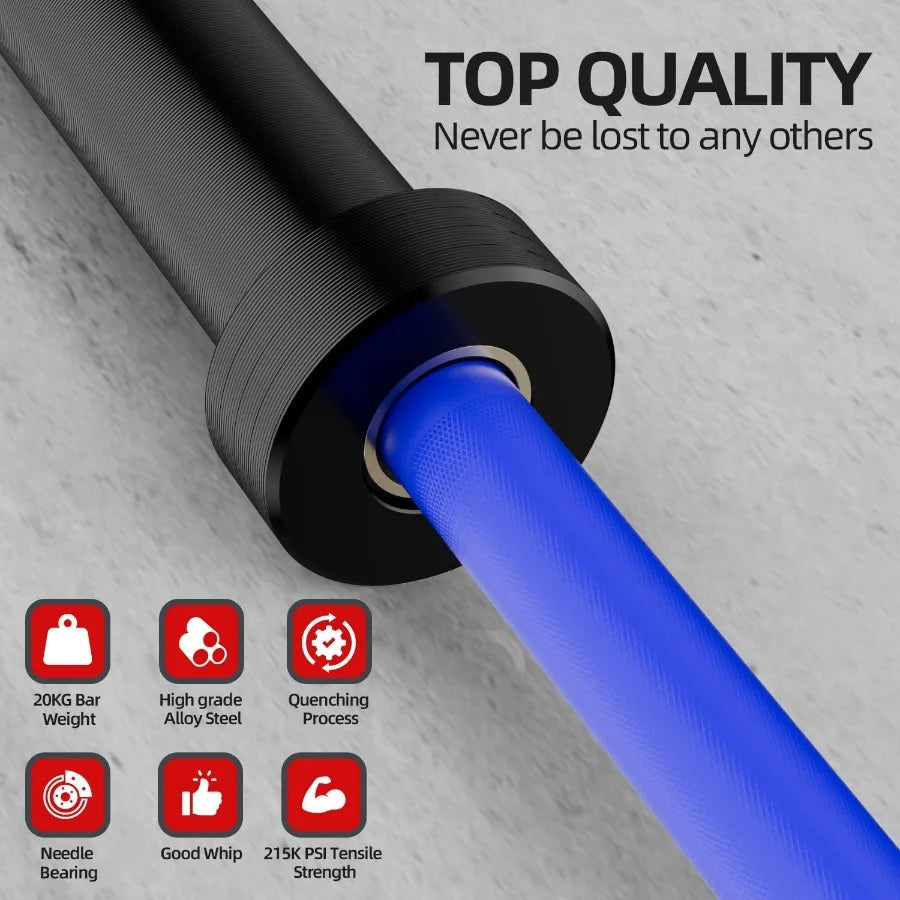 7ft  Barbell 45 lb Barbell for Powerlifting and Weightlifting 2000 lbs Weight Capacity 215K PSI Weight Bar Fit 2" Weights for S