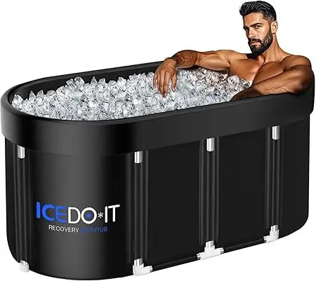 Upgrade 129 Gal XL Large Oval Ice Bath Tub for Athletes, Collapsible Cold Plunge Tub-Multiple Layered for Post-Exercise Recovery