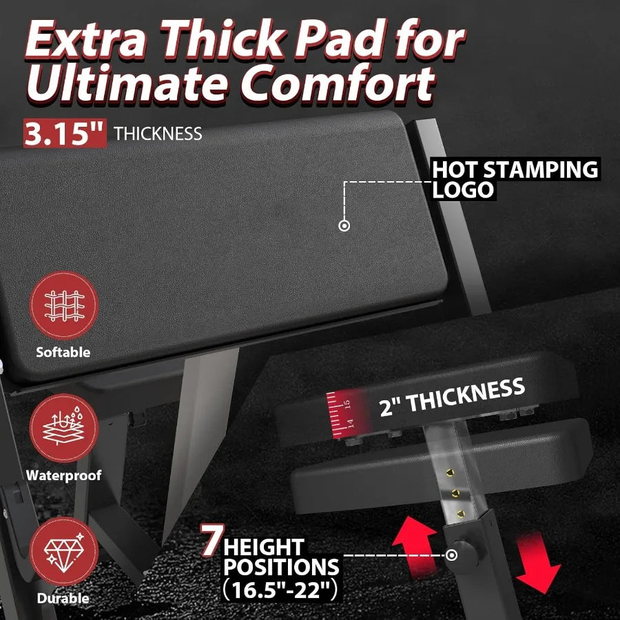 Preacher Curl Bench Seated Arm Isolated Barbell Dumbbell Bicep Station with 2 Bar Holders for Home Gym Training Advanced Resist