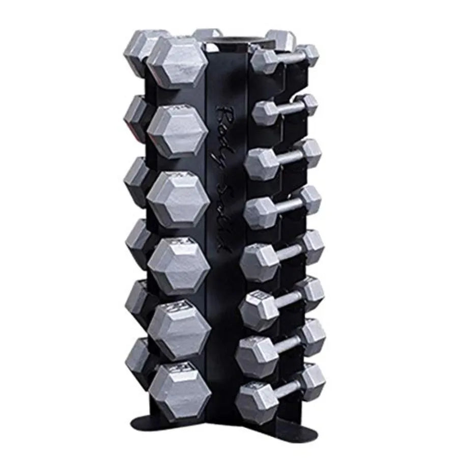 3-Side Vertical Dumbbell Rack for 5-50 lb. - Compact, Space-Saving Weight Holder for Home Gym, Holds upto 10 Pair of Dumbbells w