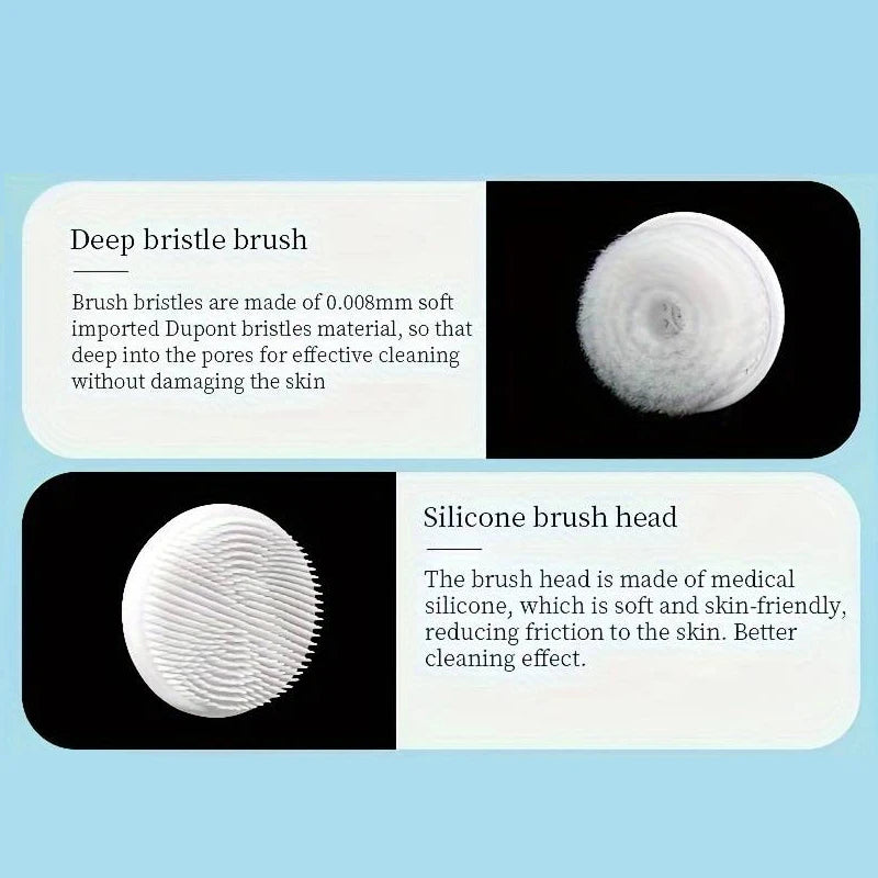 Electric Facial Cleansing Brush 3 in 1 with 3 Brush Heads Water Proof Rechargeable Rose Gold with Purple Massage Head