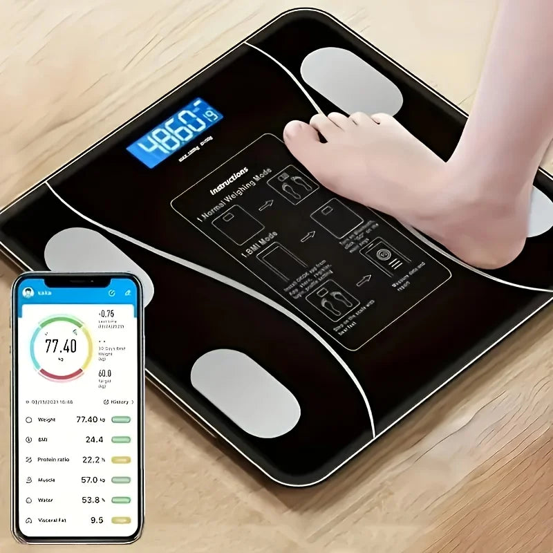 Digital Body Fat Scale - High Precision Smart Weight Scale with BMI, Rechargeable & Home Health Monitor for Body Composition