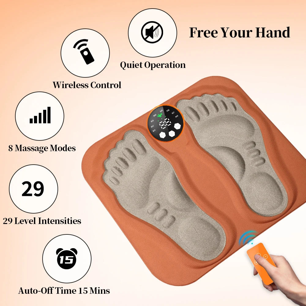 3D Smart Foot Massage Pad RF Remote Feet Massager 8 Modes 29 Levels Improve Blood Circulation Relax Muscles Slim Legs Foot Pad