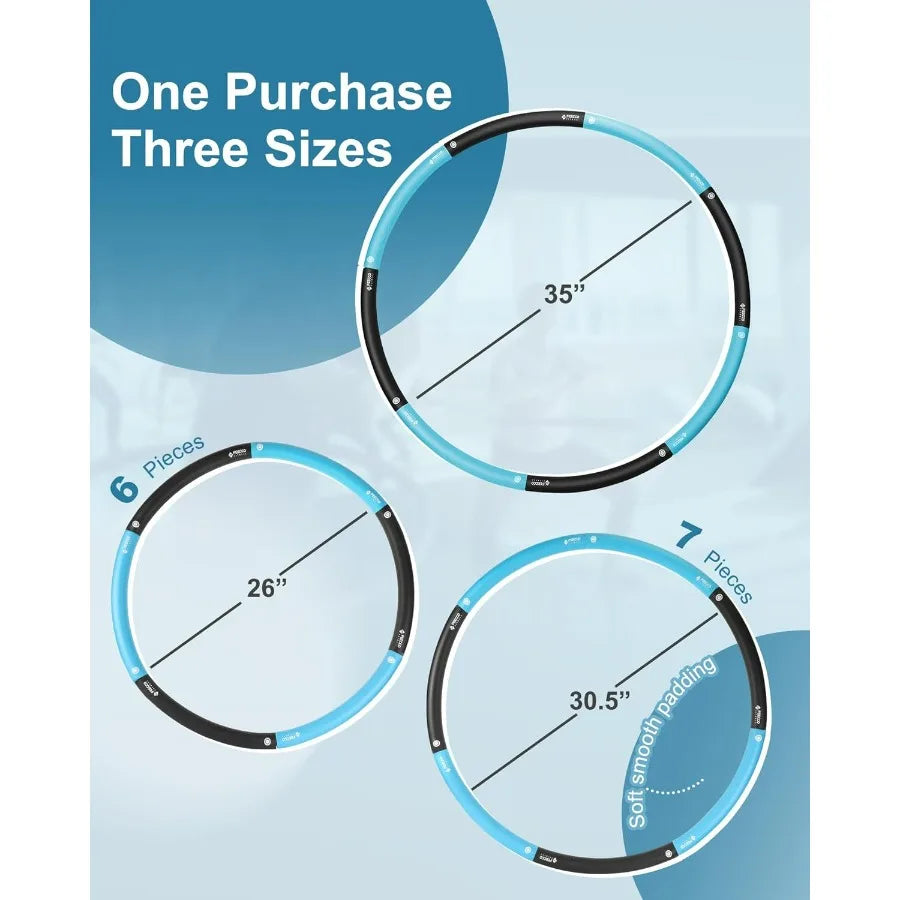 Weighted Fitness Hoop, 8 Detachable Sections for Weight Loss 4.2LB