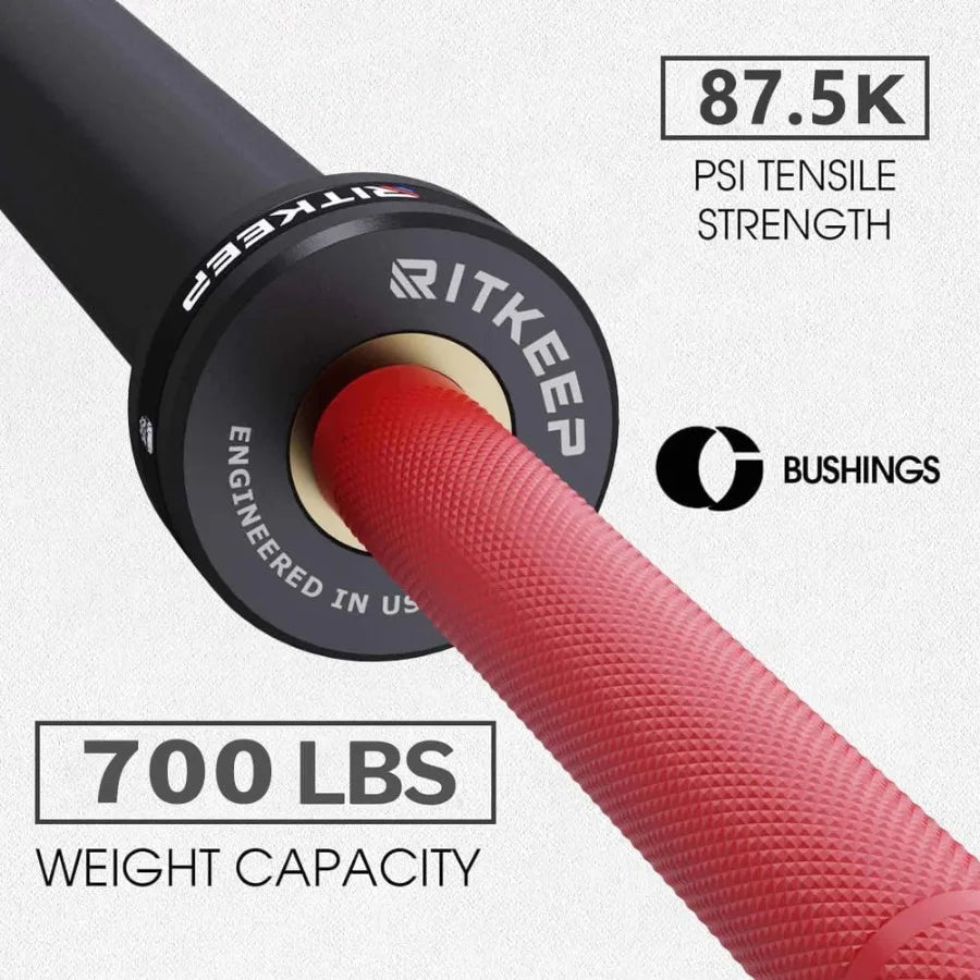 RitKeep 7ft  Barbell Weight Bar 45 LB Bench Press Bar Work Out Equipment for Home 700 LBS Max Capacity Weightlifting