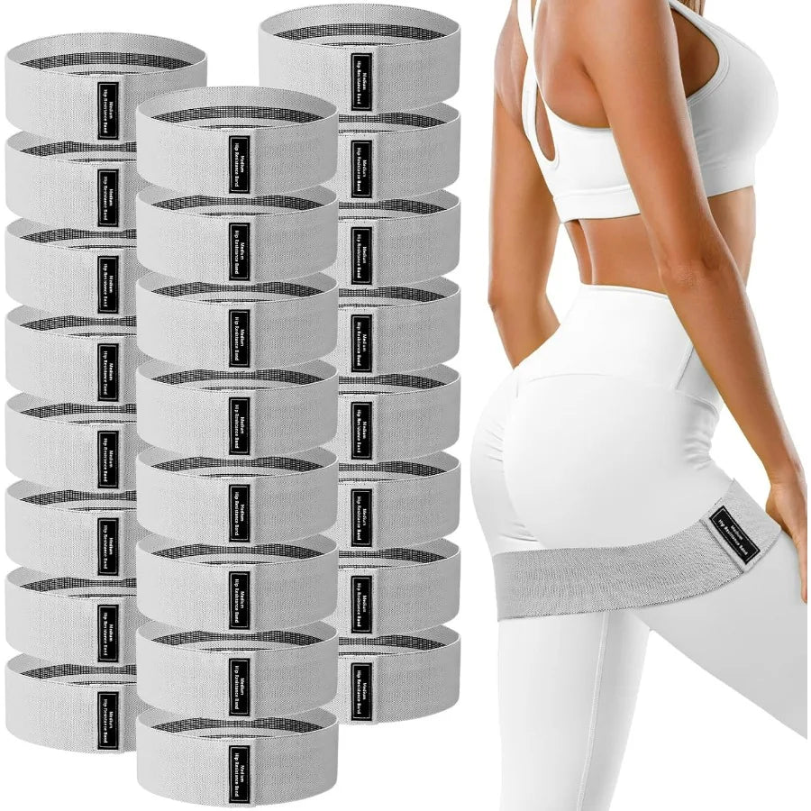 24 Pcs Fabric Resistance Bands for Working Out Strength Exercise Bands for Women Men Resistance Loop for Legs and Butt, Yoga, Pi