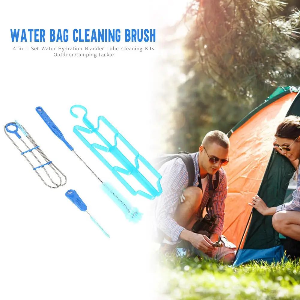 4Pcs Hydration Water Bladder Cleaning Kit Multifunction Water Bladder Tube Brush Water Bag Cleaning Brush Kit for Water Bladders
