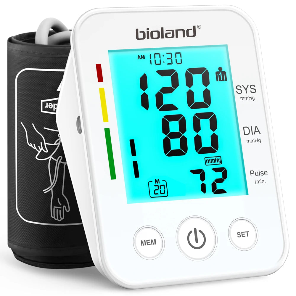 bioland Blood Pressure Monitor 2008 Tensiometer Upper Arm Automatic Digital BP Measuring Device 2005-1 Pulse Heart Rate Monitor