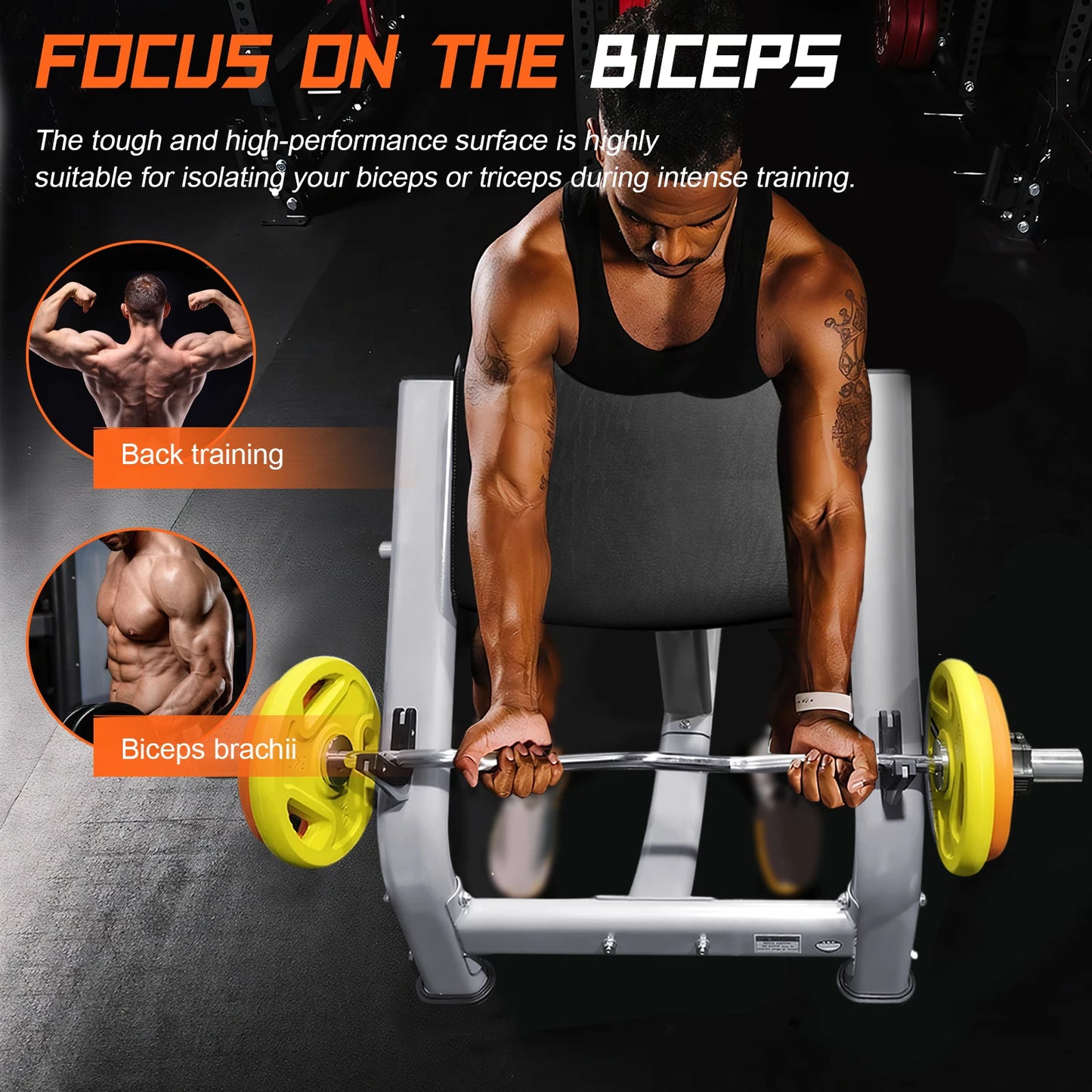 Preacher Curl Bench with Adjustable Seat Preacher Curl Weight Station Weight Training Equipment for Home Gym Strength Training