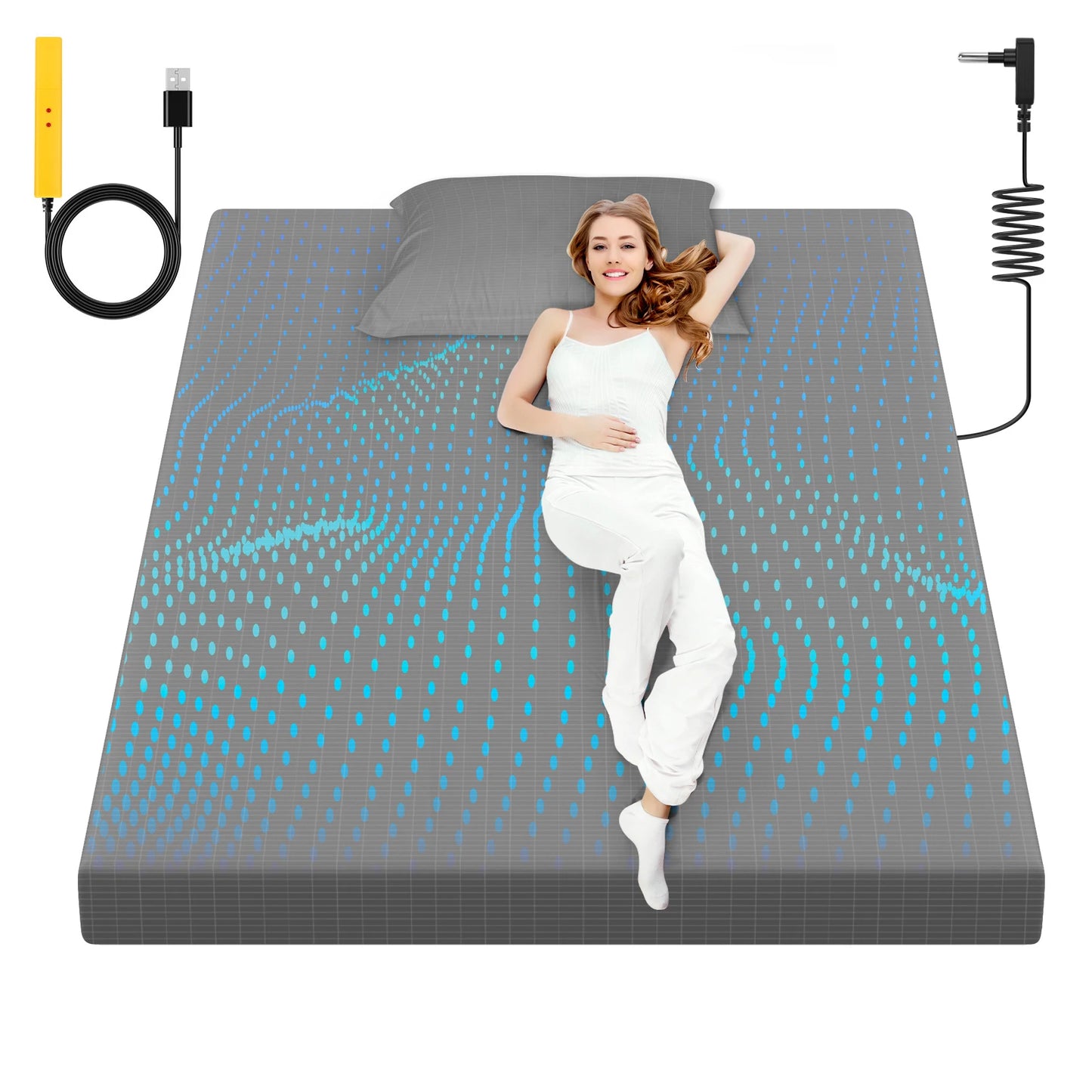 Grounding Sheet, 90% Organic Cotton+10% Pure Silver Organic Fitted Grounded Sheet for Improved Sleep