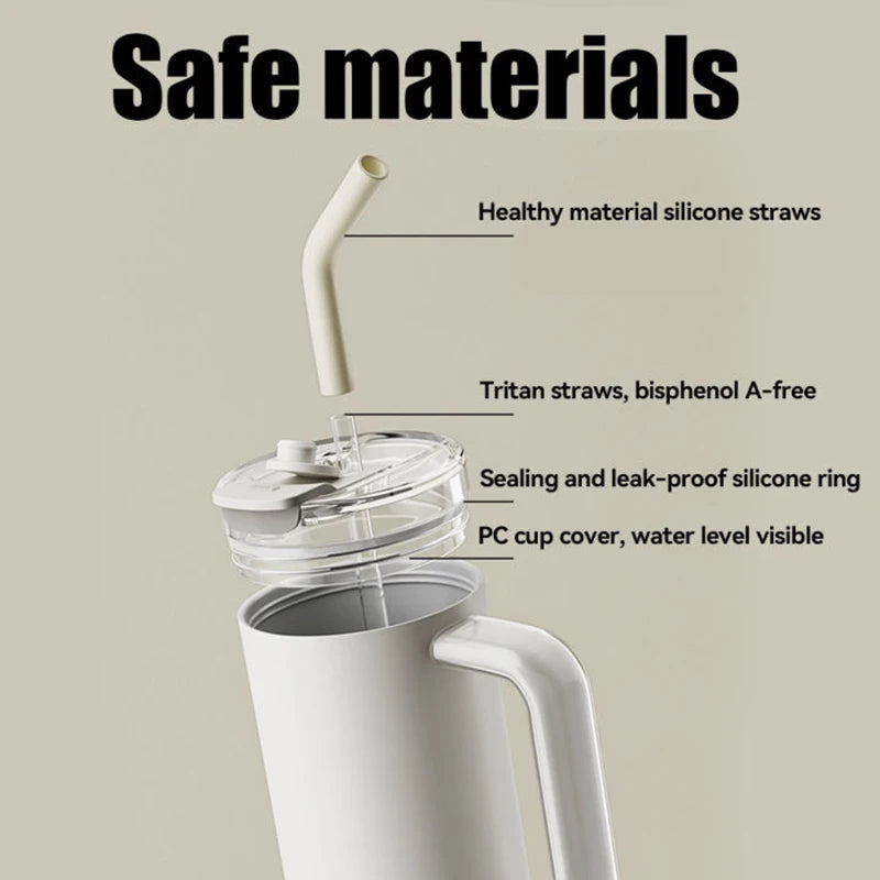 Jumbo water cup with large capacity straw cup, insulated cup. Suitable for home, outdoor and other scenarios.