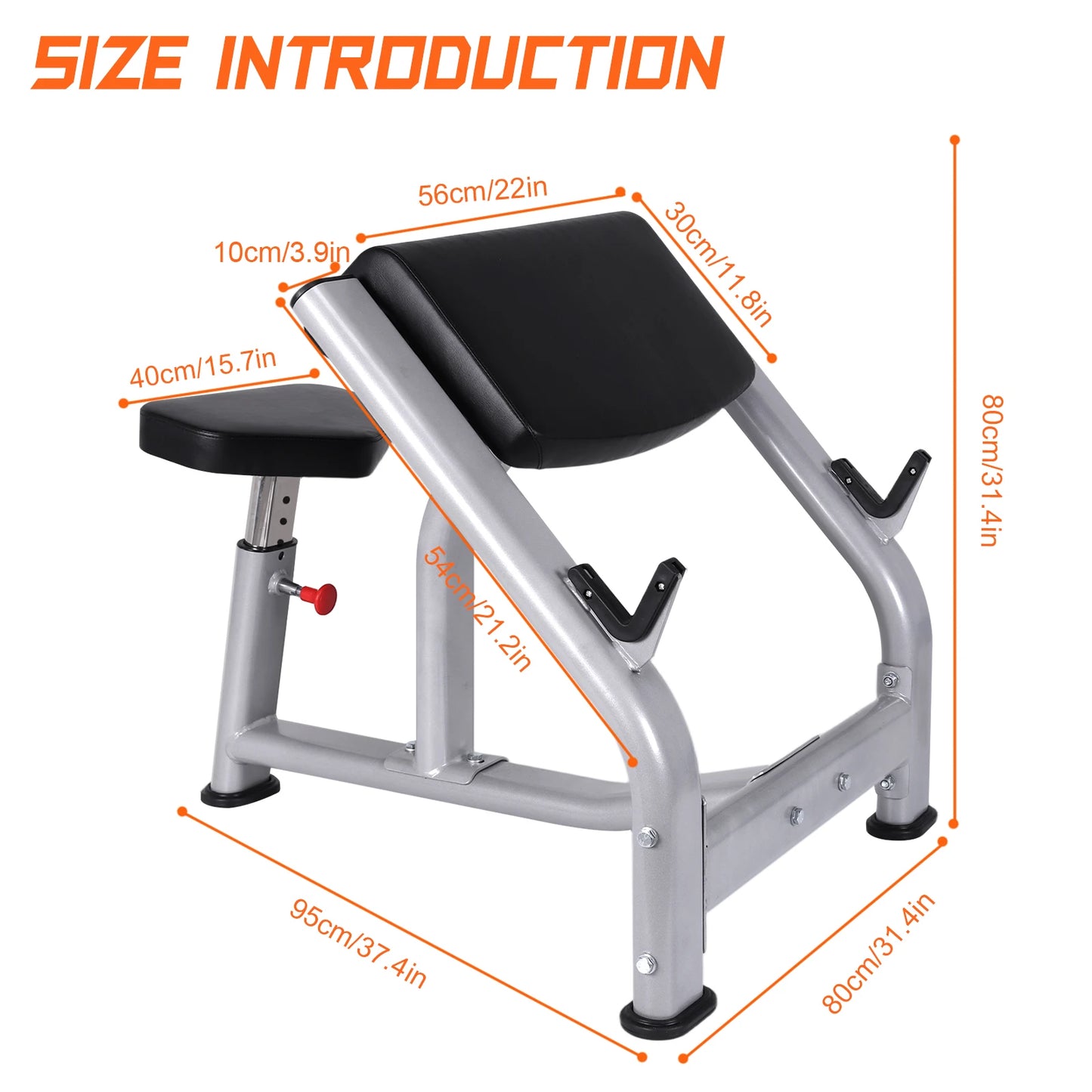 Preacher Curl Bench with Adjustable Seat Preacher Curl Weight Station Weight Training Equipment for Home Gym Strength Training