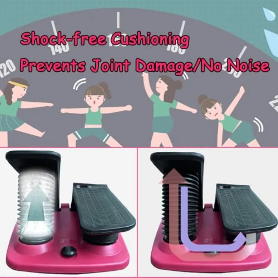 Air Stepper Climber Fitness Machine with Resistance Bands Air Step Exercise Equipment 220lbs Weight Capacity 5 Levels of Exerci