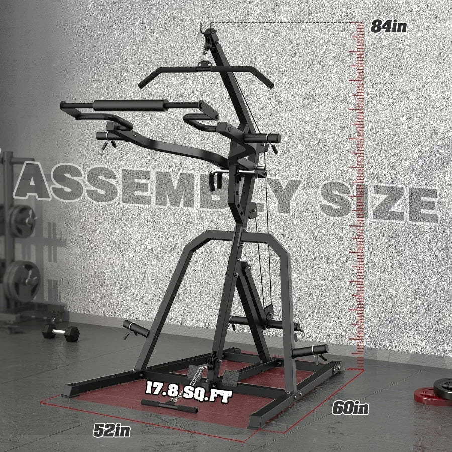 Leverage Gym Power Rack Squat Rack Lever Gym with Low Row Home Gym System Workout Station 2:1 Ratio (Without Weight Plates)
