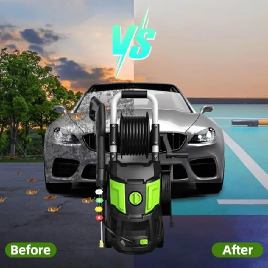 Pressure Washer Power Washer with 4500MAX-PSI 4 Nozzles Foam Cannon for Cleaning Cars Driveways Patios