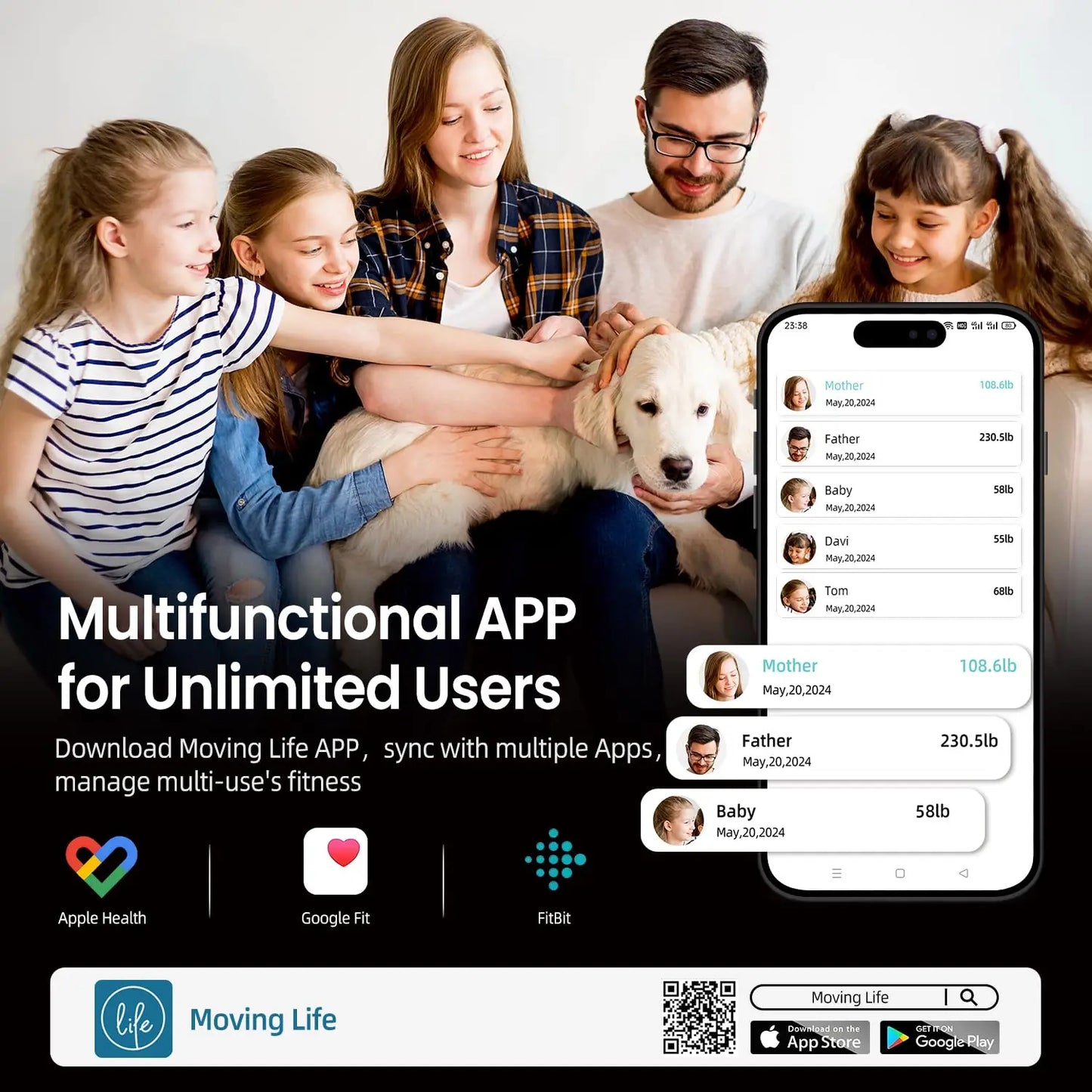 Smart Body Scale with 8-Electrode Full Composition Analysis, Bluetooth Health Monitor for Weight Loss, 400lb Capacity