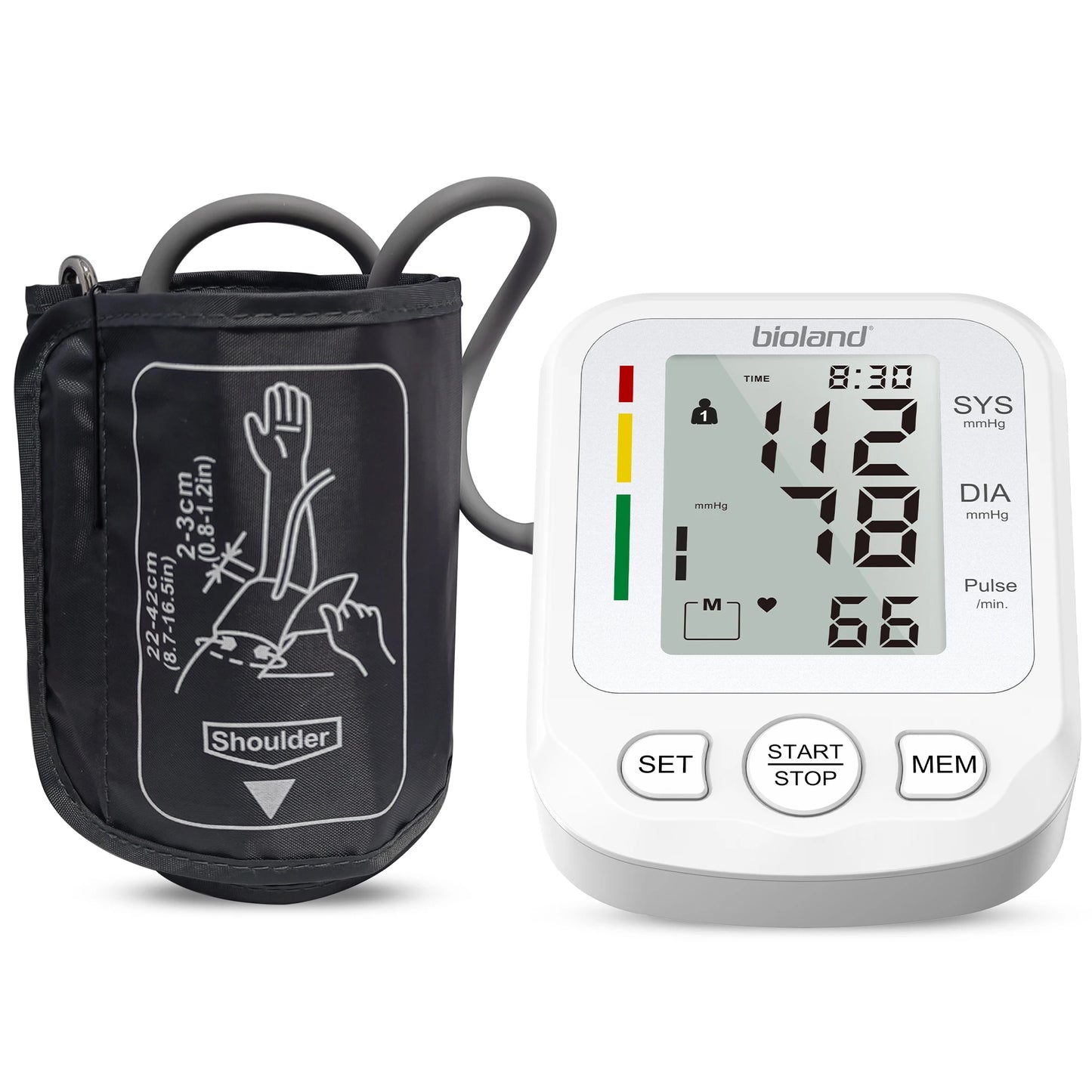 bioland Blood Pressure Monitor 2008 Tensiometer Upper Arm Automatic Digital BP Measuring Device 2005-1 Pulse Heart Rate Monitor