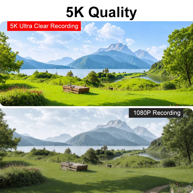 5K Pocket Action Camera Rotation Lens Quick Focus Sports Camcorder 1.69" Touch Screen Video Record Camera  Anti Shake