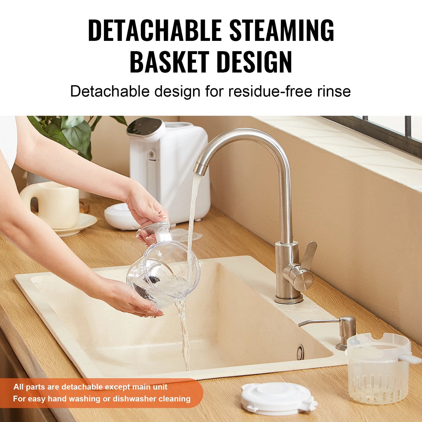 SucceBuy Baby Food Maker 430W with 750 ml Tritan Bowl SUS304 5 in 1 Blender Steamer Grinder for Food Fruit Vegetable Meat