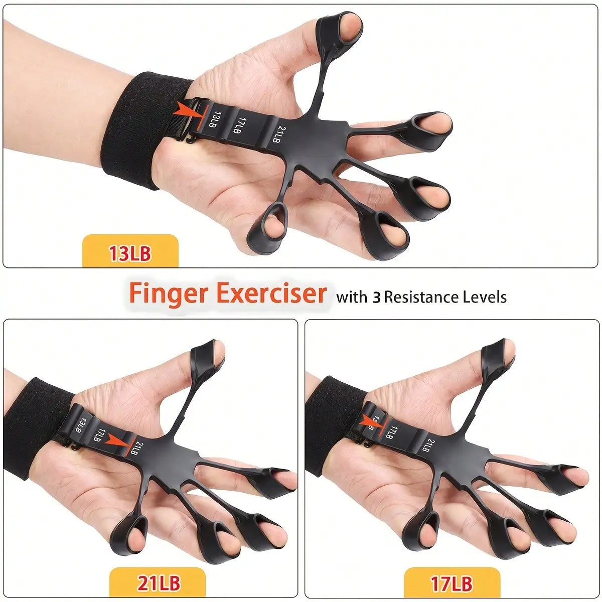 5Pcs Grip Strength Trainer Set - Forearm/Finger Exercisers for All Hand Sizes & Extensor Workouts