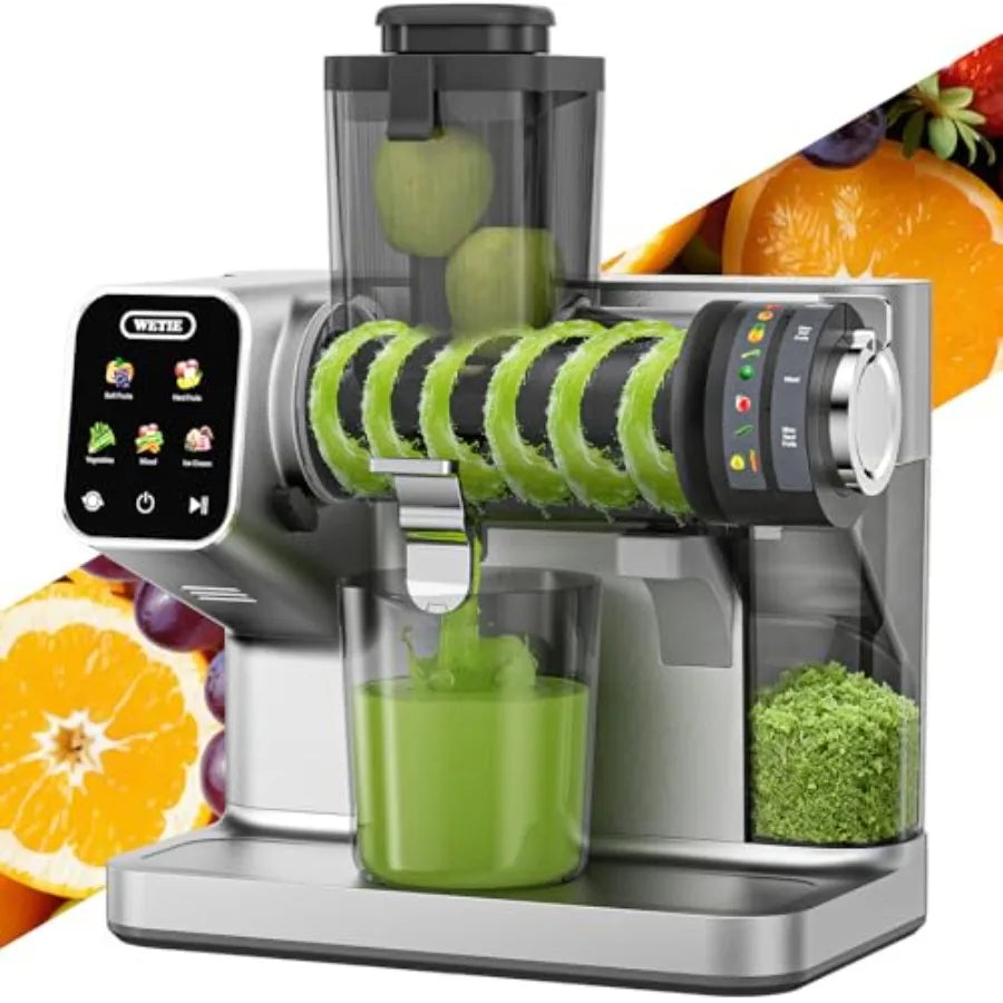 Powerful Cold Press Juicer Machines with Adjustable Juicing Pressure for Home Use Achieves 99 High Juice Yield Quiet Slow Masti