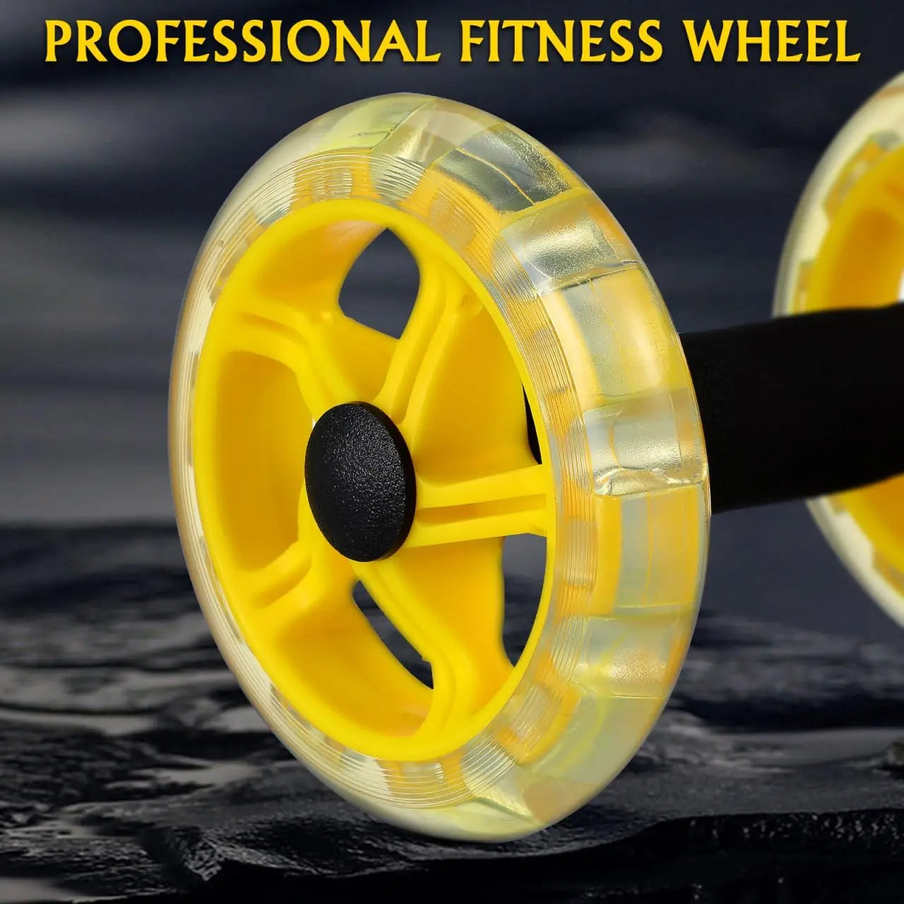 Yellow Fitness Wheel for Abdominal Exercise, Hand Weights Dumbbell, Weight Loss Equipment