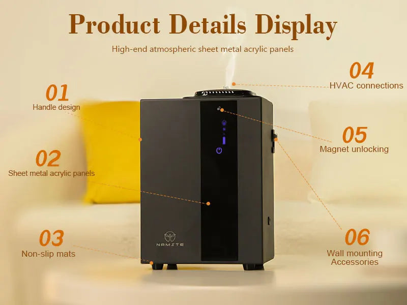 4000m³ Home Appliance Scent Diffuser Machine Perfume Air Freshener Bluetooth APP HVAC Essential Oils Aroma Diffuser 800ML Bottle