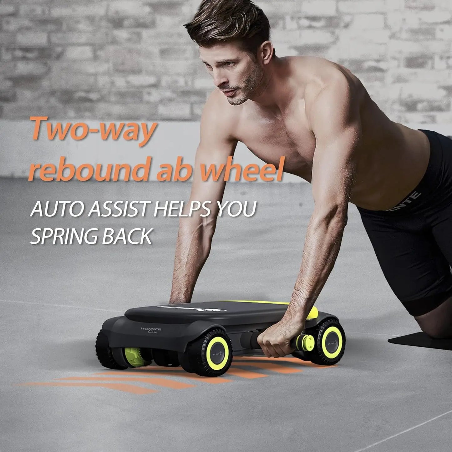 Ab Roller Board with 4 Wheels Automatic Rebound Abdominal Wheel for Core Workout Ab Exercise Equipment Abdominal Exerciser Herob