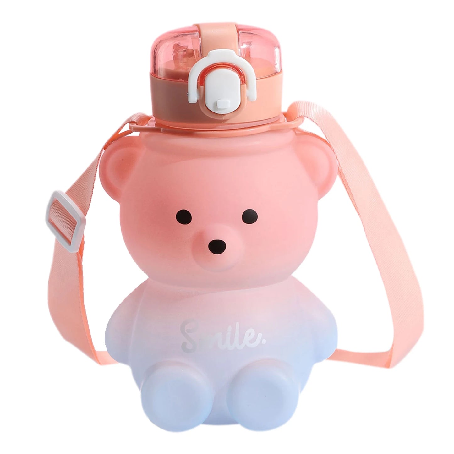 800ml Novelty Drinking Bottle Large Capacity Kawaii Bear Straw Bottle Insulated Water Bottle for Girls for School Outdoor Travel
