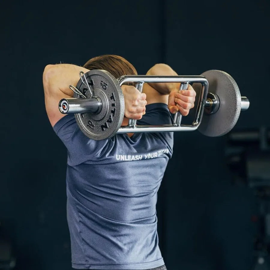 34" Triceps Bar 200 LB Capacity Chrome Finish Hammer Curl Weight Barbell Home Gym Weightlifting Exercise for Squats Deadlifts S